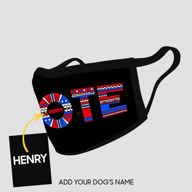 Personalized Dog Gift Idea - Note Pattern On Black Background For Dog Lovers - Cloth Mask